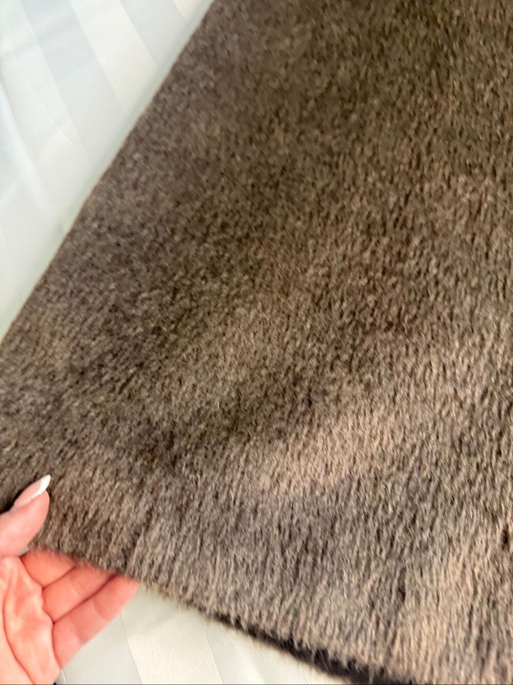 Hensel & Mortensen Vintage Llama Hair Long Coat Fur Collar Brown Women’s L Flaws - Picture 13 of 16